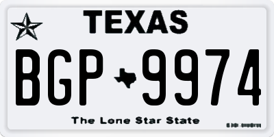 TX license plate BGP9974