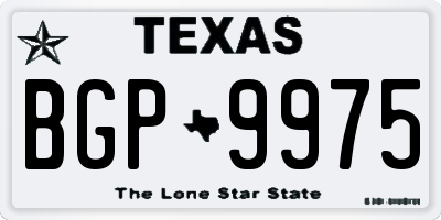 TX license plate BGP9975