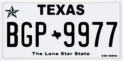 TX license plate BGP9977