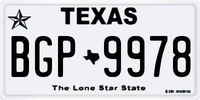 TX license plate BGP9978