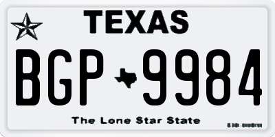 TX license plate BGP9984