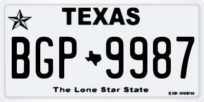 TX license plate BGP9987