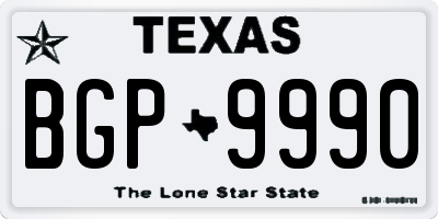 TX license plate BGP9990