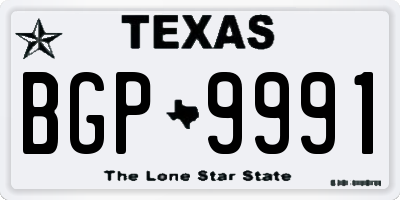 TX license plate BGP9991