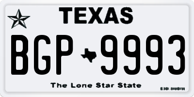TX license plate BGP9993