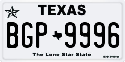 TX license plate BGP9996