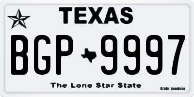 TX license plate BGP9997