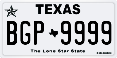 TX license plate BGP9999