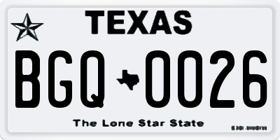 TX license plate BGQ0026