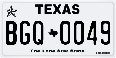 TX license plate BGQ0049