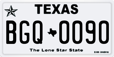 TX license plate BGQ0090
