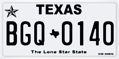 TX license plate BGQ0140