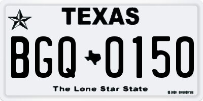 TX license plate BGQ0150