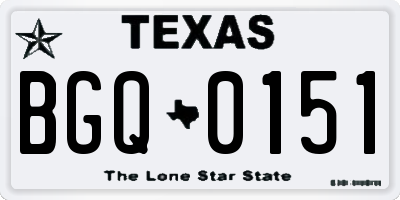 TX license plate BGQ0151