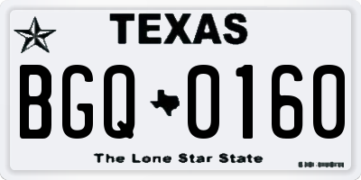 TX license plate BGQ0160