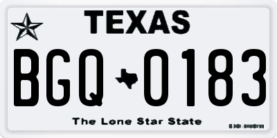 TX license plate BGQ0183