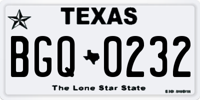 TX license plate BGQ0232
