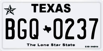 TX license plate BGQ0237