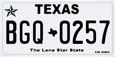 TX license plate BGQ0257