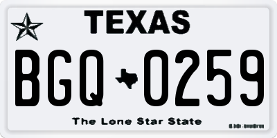 TX license plate BGQ0259