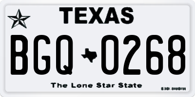 TX license plate BGQ0268