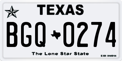 TX license plate BGQ0274