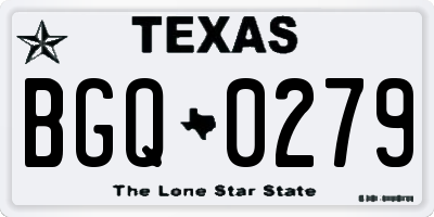 TX license plate BGQ0279