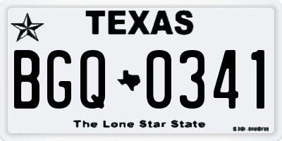 TX license plate BGQ0341