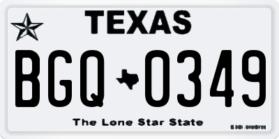 TX license plate BGQ0349