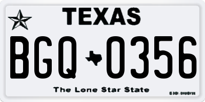 TX license plate BGQ0356