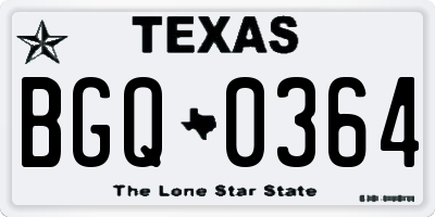 TX license plate BGQ0364