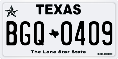 TX license plate BGQ0409