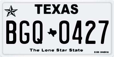 TX license plate BGQ0427