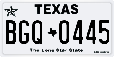 TX license plate BGQ0445