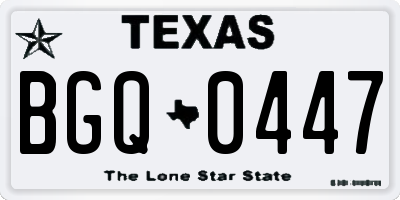 TX license plate BGQ0447