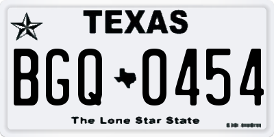 TX license plate BGQ0454