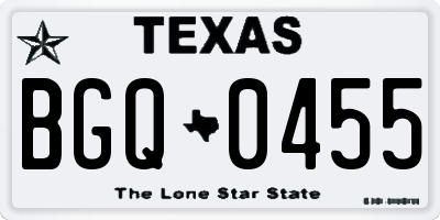 TX license plate BGQ0455