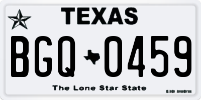 TX license plate BGQ0459
