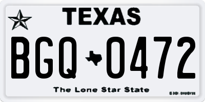 TX license plate BGQ0472