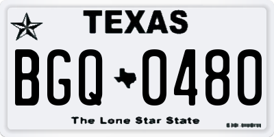 TX license plate BGQ0480