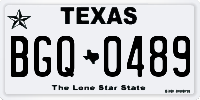 TX license plate BGQ0489