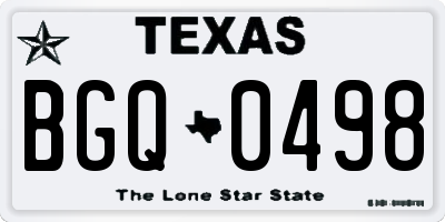 TX license plate BGQ0498