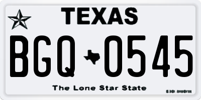 TX license plate BGQ0545