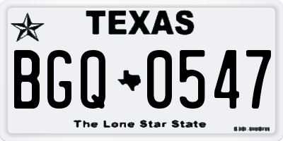 TX license plate BGQ0547