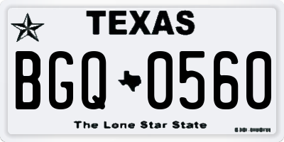 TX license plate BGQ0560