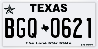 TX license plate BGQ0621