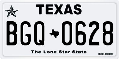 TX license plate BGQ0628