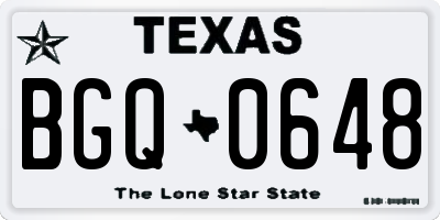 TX license plate BGQ0648
