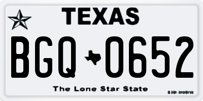 TX license plate BGQ0652