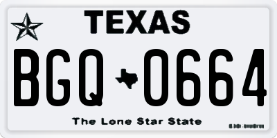 TX license plate BGQ0664